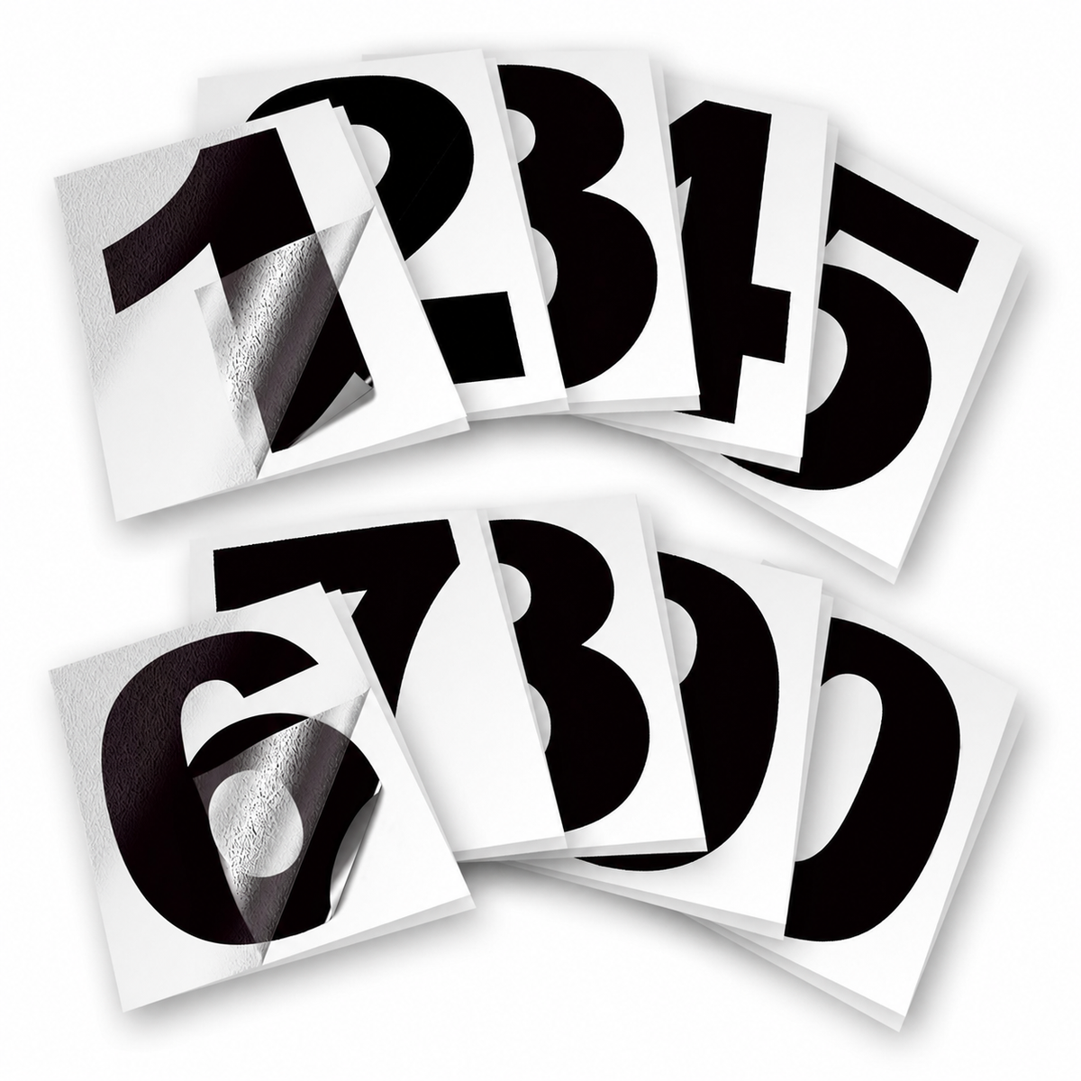 Vinyl Number Stickers Set — Adhesive 0–9 Address Numbers, 27 Colors