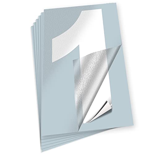 iSYFIX White Vinyl Number 1 (One) Stickers - 6 Pack 10 inch Self Adhesive - Decal Die Cut & Pre-Spaced for Mailbox, Signs, Window, Door, Cars, Trucks, Home, Business, Address Number, Indoor & Outdoor