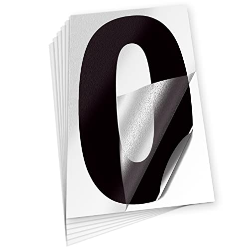 iSYFIX Black Vinyl Number 0 (Zero) Stickers - 6 Pack 10 inch Self Adhesive - Decal Die Cut & Pre-Spaced for Mailbox, Signs, Window, Door, Cars, Trucks, Home, Business, Address Number, Indoor & Outdoor