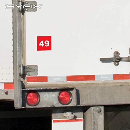 iSYFIX Red Consecutive Number Stickers – 1 to 50, 4-inch, 1 Set – Vinyl Self Adhesive Premium Decal. Ideal for Inventory, Storage, Organizing, Boxes, Bins, Toolbox, Lockers & More, Indoor/Outdoor