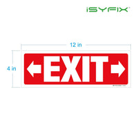 Exit sign with directional arrows — adhesive vinyl, right & left, 12 x 4 inch