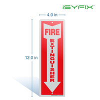 Fire extinguisher sign – reflective aluminum, 4x12 in, 2-pack