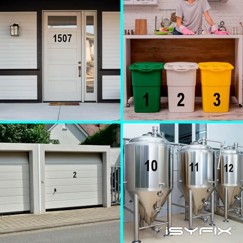 iSYFIX Black Vinyl Number 0 (Zero) Stickers - 6 Pack 10 inch Self Adhesive - Decal Die Cut & Pre-Spaced for Mailbox, Signs, Window, Door, Cars, Trucks, Home, Business, Address Number, Indoor & Outdoor