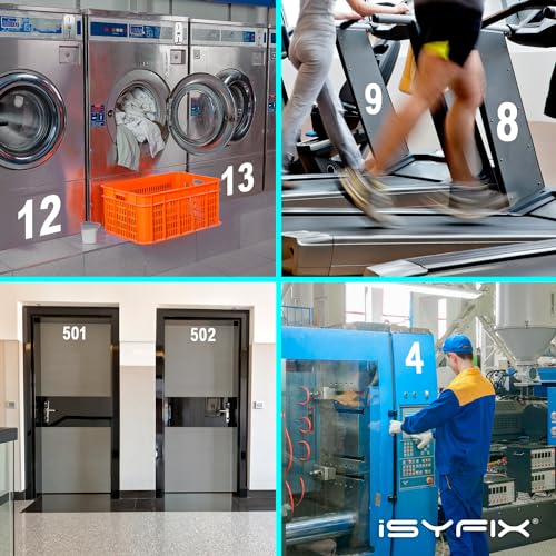 iSYFIX White Vinyl Number 1 (One) Stickers - 6 Pack 10 inch Self Adhesive - Decal Die Cut & Pre-Spaced for Mailbox, Signs, Window, Door, Cars, Trucks, Home, Business, Address Number, Indoor & Outdoor