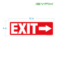 Exit sign with directional arrows — adhesive vinyl, right arrow, 12 x 4 inch