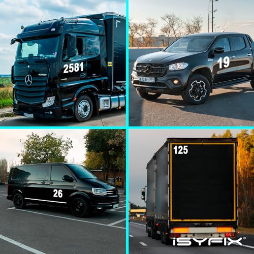 iSYFIX White Vinyl Number 1 (One) Stickers - 6 Pack 10 inch Self Adhesive - Decal Die Cut & Pre-Spaced for Mailbox, Signs, Window, Door, Cars, Trucks, Home, Business, Address Number, Indoor & Outdoor