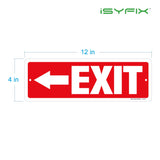 Exit sign with directional arrows — aluminum, left arrow, 12 x 4 inch