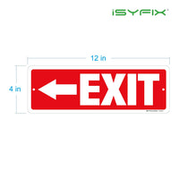 Exit sign with directional arrows — aluminum, left arrow, 12 x 4 inch