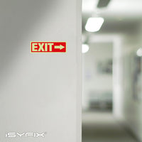 Glow in the dark exit sign with arrows — adhesive vinyl, right arrow, 12 x 4 inch