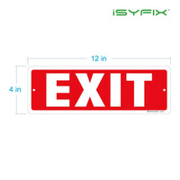 Exit sign with directional arrows — aluminum, standard, 12 x 4 inch