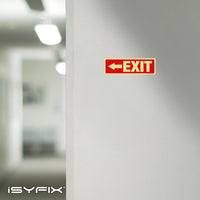 Glow in the dark exit sign with arrows — plastic, left arrow, 12 x 4 inch