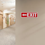 Exit sign with directional arrows — adhesive vinyl, left arrow, 12 x 4 inch