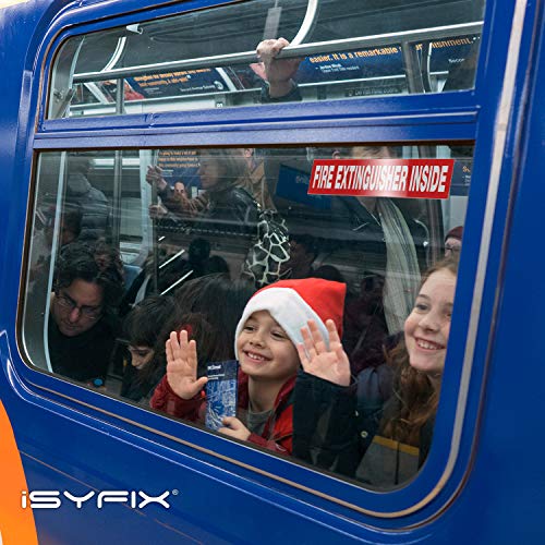 iSYFIX Fire Extinguisher Inside Sticker Sign – 5 Pack 9x1.7 Inch – Self-Adhesive Vinyl Decals, Laminated for UV, Weather, Scratch, Fade Resistance, for Cars, Trucks, Trailers, Rv's and Vehicles