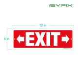 Exit sign with directional arrows — aluminum, right & left, 12 x 4 inch