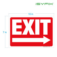 Exit sign sticker – adhesive vinyl with right arrow, 10x7 in, 6-pack, view 7
