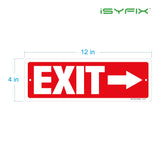 Exit sign with directional arrows — aluminum, right arrow, 12 x 4 inch