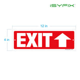 Exit sign with directional arrows — plastic, up arrow, 12 x 4 inch