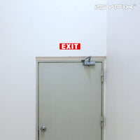Exit sign with directional arrows — aluminum, standard, 12 x 4 inch