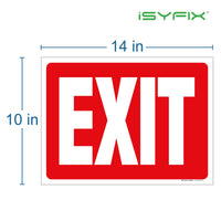 Exit sign sticker – adhesive vinyl, 14x10 in, 2-pack