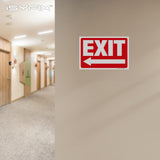 Exit sign sticker – adhesive vinyl with left arrow, 10x7 in, 6-pack, view 6
