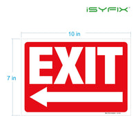 Exit sign sticker – adhesive vinyl with left arrow, 10x7 in, 6-pack, view 7