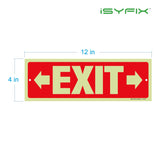 Glow in the dark exit sign with arrows — plastic, right & left, 12 x 4 inch