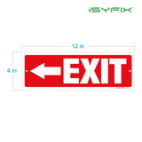 Exit sign with directional arrows — plastic, left arrow, 12 x 4 inch