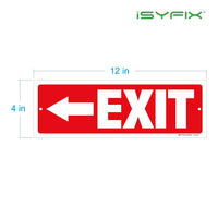 Exit sign with directional arrows — plastic, left arrow, 12 x 4 inch