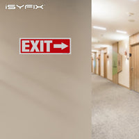 Exit sign with directional arrows — adhesive vinyl, right arrow, 12 x 4 inch