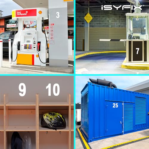 iSYFIX White Vinyl Number 1 (One) Stickers - 6 Pack 10 inch Self Adhesive - Decal Die Cut & Pre-Spaced for Mailbox, Signs, Window, Door, Cars, Trucks, Home, Business, Address Number, Indoor & Outdoor