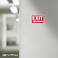 Exit sign sticker – adhesive vinyl with left arrow, 10x7 in, 6-pack, view 5