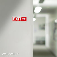 Exit sign with directional arrows — aluminum, right arrow, 12 x 4 inch