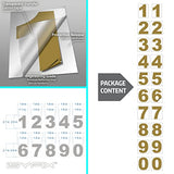 iSYFIX Gold Vinyl Numbers Stickers – 2 Inch Self Adhesive (2 Sets) Premium Decal Die Cut and PreSpaced for Mailbox, Signs, Window, Door, Cars, Trucks, Homes, Businesses, Address Numbers, Indoor or