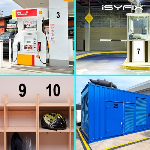 iSYFIX Black Vinyl Number 0 (Zero) Stickers - 6 Pack 10 inch Self Adhesive - Decal Die Cut & Pre-Spaced for Mailbox, Signs, Window, Door, Cars, Trucks, Home, Business, Address Number, Indoor & Outdoor