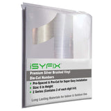 iSYFIX vinyl number stickers – Silver Brushed