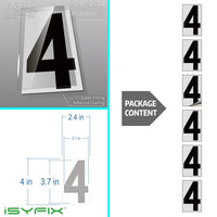 Black vinyl number stickers with background - product gallery