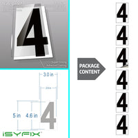 Black vinyl number stickers with background - product gallery