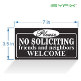 No soliciting sign sticker – black, size reference