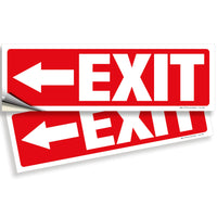 Exit sign with directional arrows — adhesive vinyl, left arrow, 12 x 4 inch