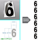 Black vinyl number stickers with background - product gallery
