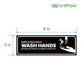 Employees Must Wash Hands Stickers
