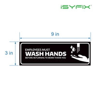 Employees Must Wash Hands Stickers
