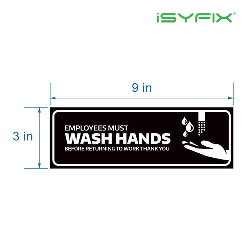 Employees Must Wash Hands Stickers
