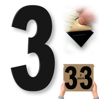 Stick-On Acrylic Numbers 0–9 – Black Glossy, 10 in, 3M Adhesive, 2-Pack