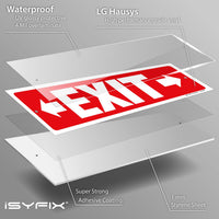 Exit sign with directional arrows — plastic, right & left, 12 x 4 inch