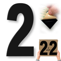 Stick-On Acrylic Numbers 0–9 – Black Glossy, 10 in, 3M Adhesive, 2-Pack