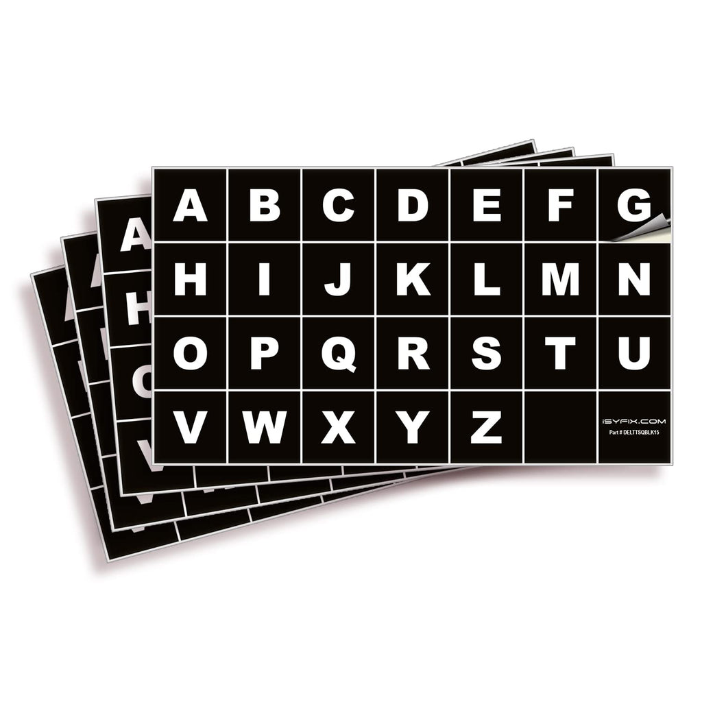 Square Letters Stickers - A to Z