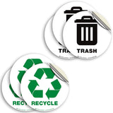 Recycle, Trash & Compost Stickers – 6-Pack Bin Labels, 5 x 5 in