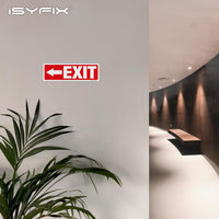 Exit sign with directional arrows — adhesive vinyl, left arrow, 12 x 4 inch