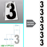 Black vinyl number stickers with background - product gallery